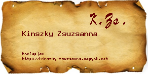 Kinszky Zsuzsanna névjegykártya